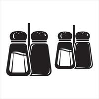 Classic salt and pepper shakers set on a white background vector