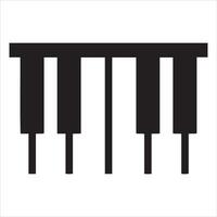 Simple black and white graphic of piano keys on a white background vector