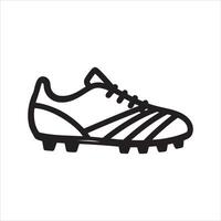 Simple black outline of a soccer cleat on a white background vector