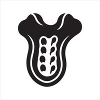 Stylized representation of the human spine and vertebrae in black and white vector