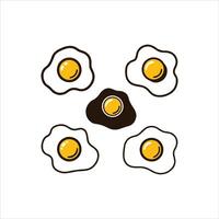 Whimsical fried eggs with sunny yellow yolks on a white background vector