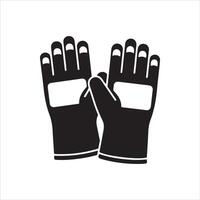Pair of black protective gloves with white palm patches vector