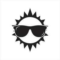 Cool sun wearing sunglasses emblem for summer and warm weather vector