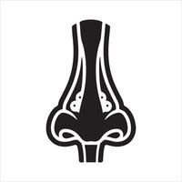 Stylized black and white representation of a human nose vector