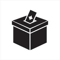 Black ballot box with paper inserted symbolizing voting and democracy vector