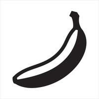 Simple black silhouette of a curved banana on a white background vector