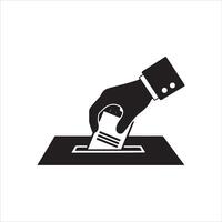 Person casting a ballot into a box symbolizing democratic participation and voting rights vector