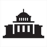 Classic government building silhouette with dome and columns vector
