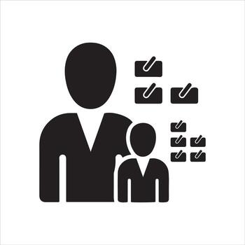 Business hierarchy concept with manager and team members and tasks vector