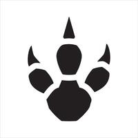 Stylized black dinosaur paw print with sharp claws on white background vector