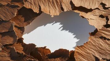 macro image of scorched paper with central burned hole photo