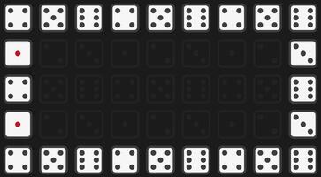 white background with a dices board vector