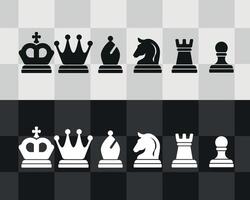 a chess board with black and white pieces vector