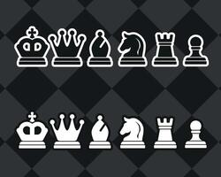 chess pieces on a black background vector
