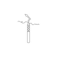 one line art gum rubber tip illustration. line art, one continuous line, simple, hand drawn and sketch style. for icons, symbols, signs or logos vector
