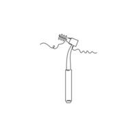 one line art Interdental Brush illustration. line art, one continuous line, simple, hand drawn and sketch style. for icons, symbols, signs or logos vector