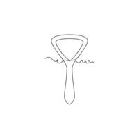 one line art Tongue Scraper illustration. line art, one continuous line, simple, hand drawn and sketch style. for icons, symbols, signs or logos vector