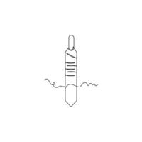 one line art Scalpel Handle illustration. line art, one continuous line, simple, hand drawn and sketch style. for icons, symbols, signs or logos vector