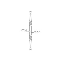 one line art Tartar Scraper illustration. line art, one continuous line, simple, hand drawn and sketch style. for icons, symbols, signs or logos vector
