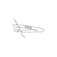 one line art Tweezer illustration. line art, one continuous line, simple, hand drawn and sketch style. for icons, symbols, signs or logos vector