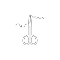 one line art Iris Scissors illustration. line art, one continuous line, simple, hand drawn and sketch style. for icons, symbols, signs or logos vector