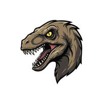 Dinosaur head with a yellow eye logo design vector
