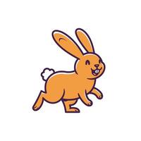 Logo design of a cartoon rabbit running on a white background vector