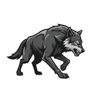 Logo design of a wolf walking vector