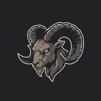 Ram head logo design on a black background vector