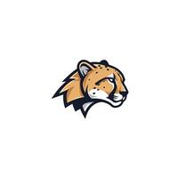 Cheetah head logo design on a white background vector