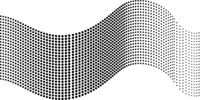 Black halftone wave dots abstract dynamic background design vector