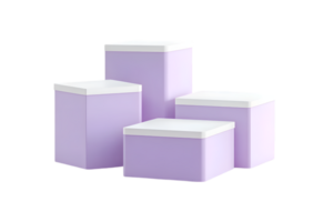Lavender display cubes modern product presentation minimal design png
