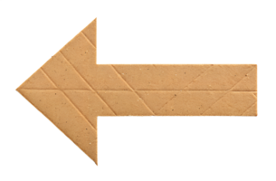 An arrow made out of brown paper png