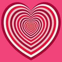 Concentric Heart Pattern with Geometric Symmetry for Textile or Background Design vector