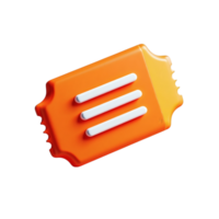 An orange ticket with three white stripes on it png