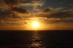 cloud and sunset over the ocean photo