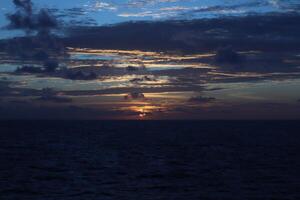 sunset at sea almost dark photo