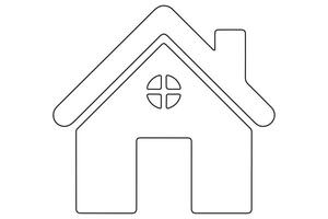 Continuous hand drawn one line house concept outline illustration on white background vector