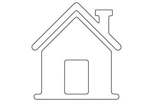 Continuous elegant one line house concept outline illustration on white background vector