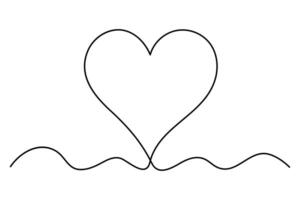 Artistic continuous line heart illustration representing unity, connection, and minimalist romantic design vector