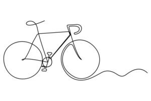 Bicycle in continuous single line style for abstract sport activity and motion concept illustration vector