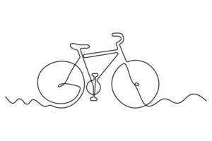 Clean minimal one line drawing of a bicycle representing active lifestyle and movement concept vector