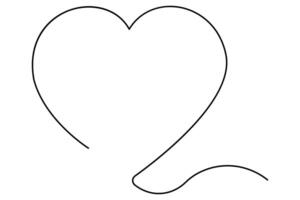 Abstract heart illustration in continuous line design symbolizing passion, care, and emotional connection vector
