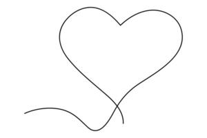 Heart continuous line illustration vector