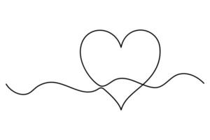 Continuous one line illustration of heart symbol with clean minimalist outline for love and wellness themes vector