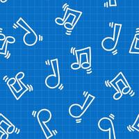 Doodle seamless pattern of musical notes vector