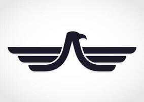 stylized eagle linear wings logo desing vector