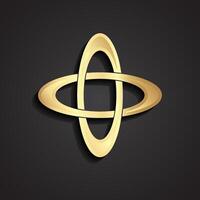 Gold logo design on dark background vector