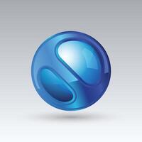 Glossy blue sphere design vector