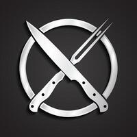 Knife and fork logo design vector